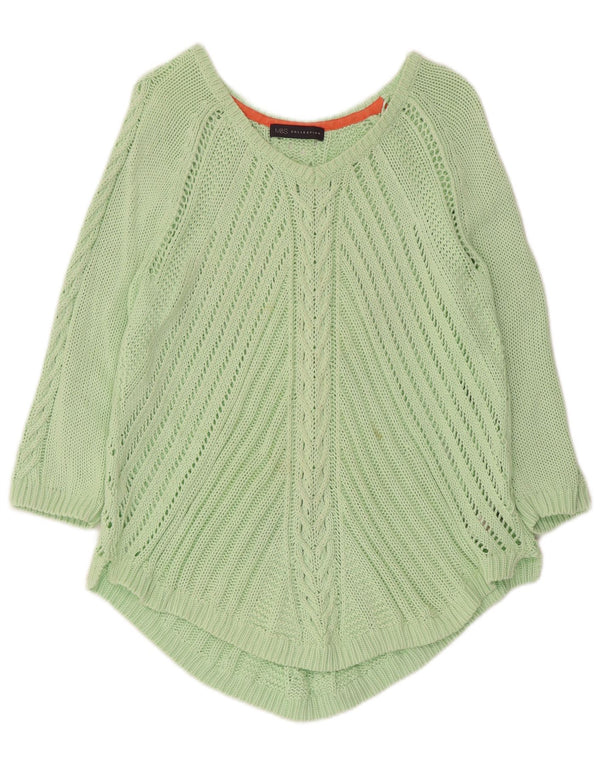 Marks & Spencer Damski sweter z asymetrycznym dekoltem w kształcie litery V, UK 18 XL, zielony