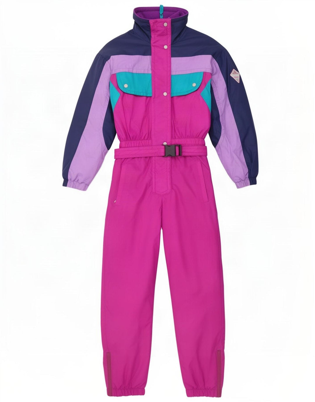 Damski kombinezon narciarski z kapturem Brugi IT 42 Średni różowy poliamid w blokach kolorów