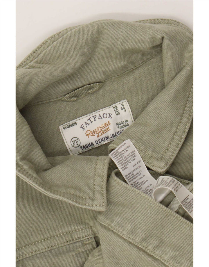 Damska kurtka dżinsowa Fat Face UK 6 XS, bawełna khaki