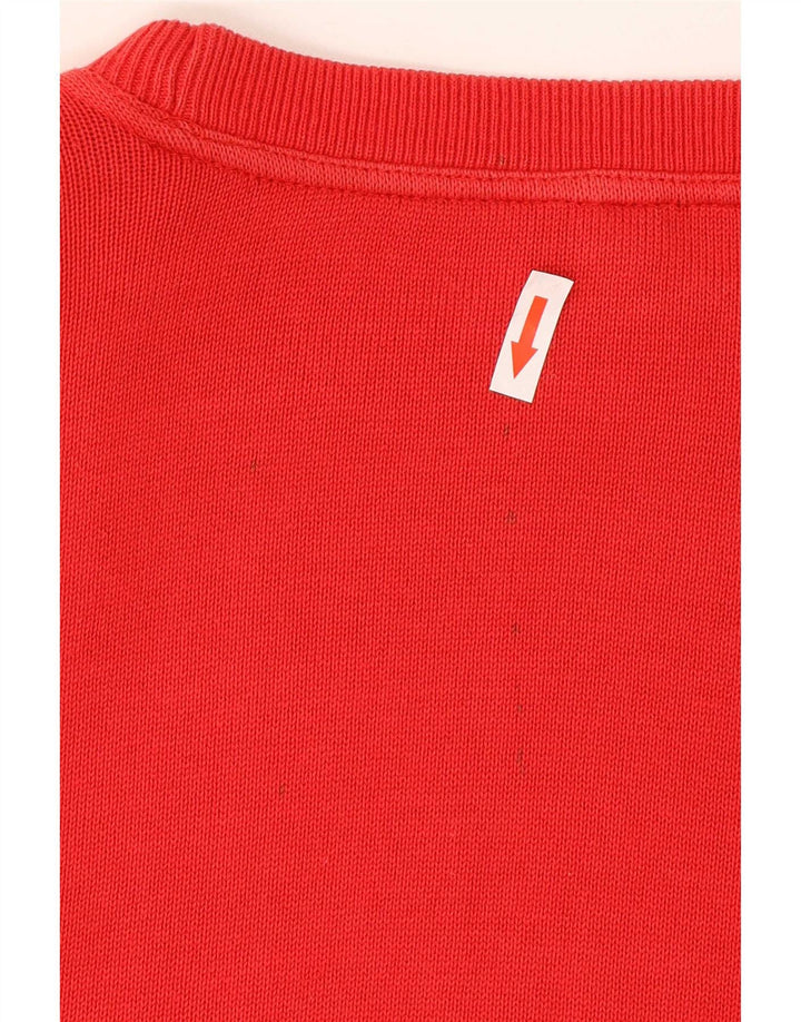 Męski sweter Paul & Shark z okrągłym dekoltem, duży, czerwony, bawełniany