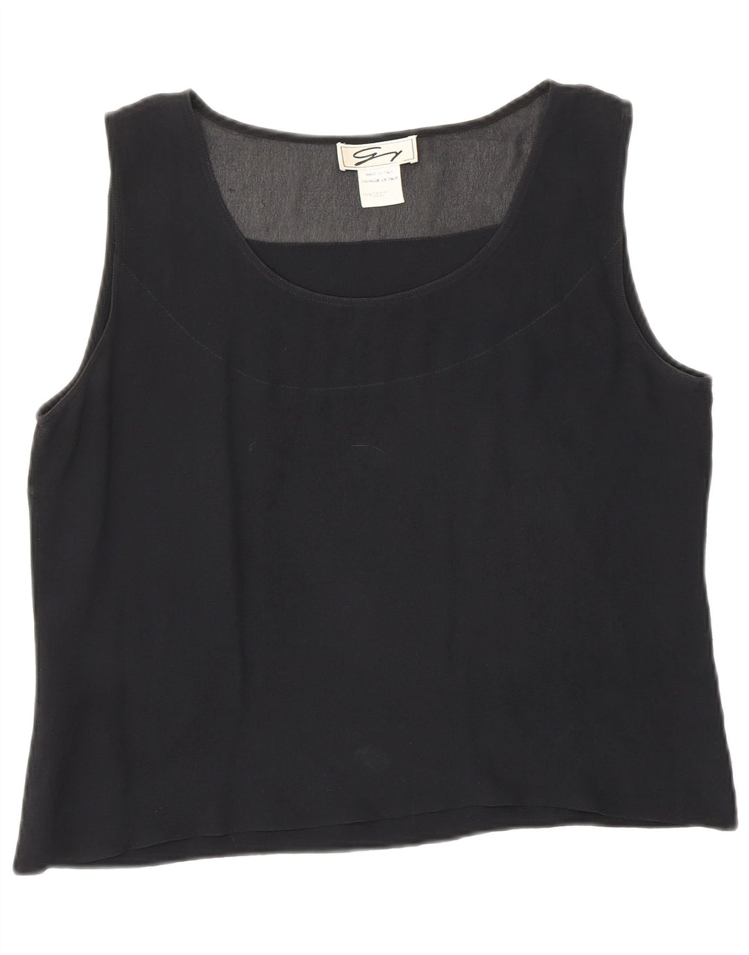Damska bluzka bez rękawów Genny Crop Top UK 12 Średni czarny jedwab