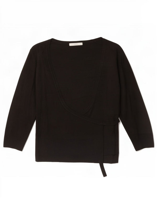 Marks & Spencer Damski sweter rozpinany z rękawami 3/4 UK 12, średni czarny