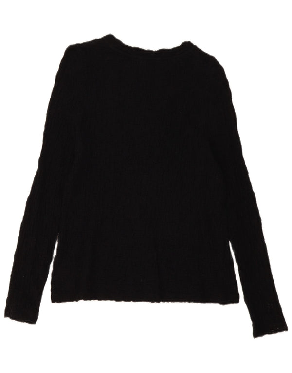 Marks & Spencer Damski sweter z dekoltem w łódkę, UK 18 XL, czarny, bawełniany