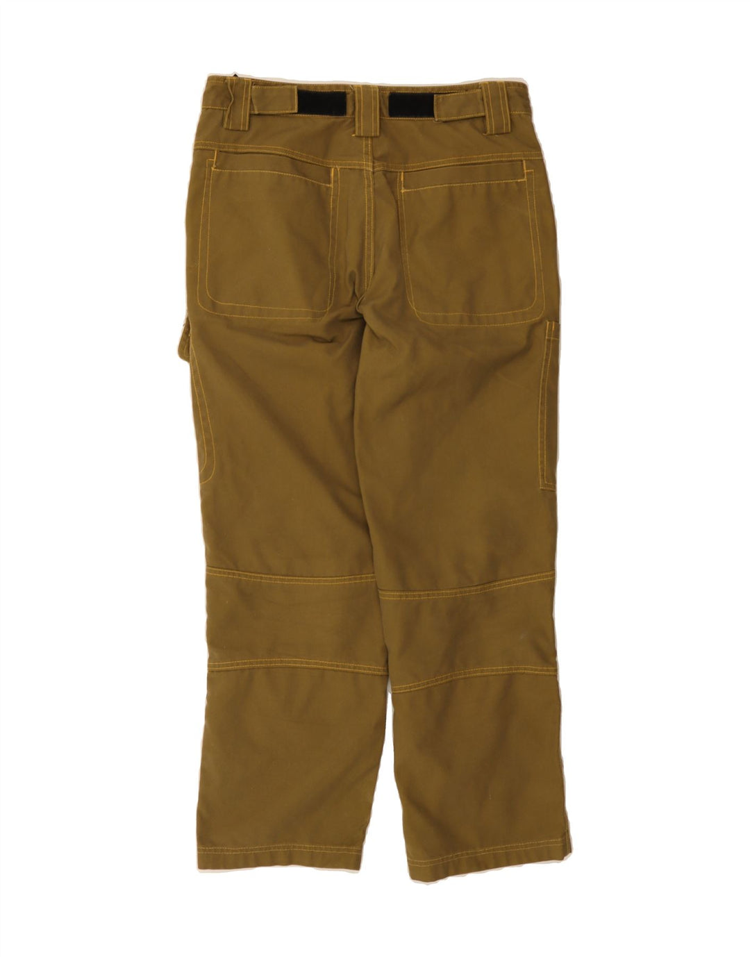 VINTAGE Mens Straight Cargo Trousers Small W32 L26 Khaki Polyester Vintage Vintage and Second-Hand Vintage from Messina Hembry 