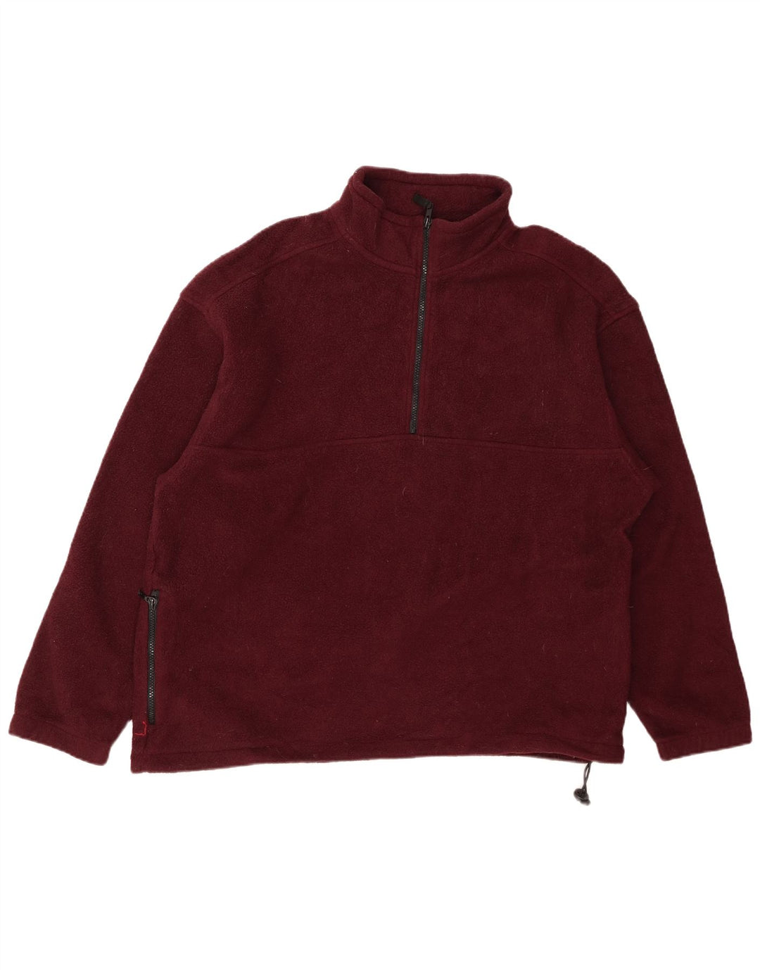 Męski sweter polarowy Eddie Bauer z zamkiem błyskawicznym, duży, bordowy poliester