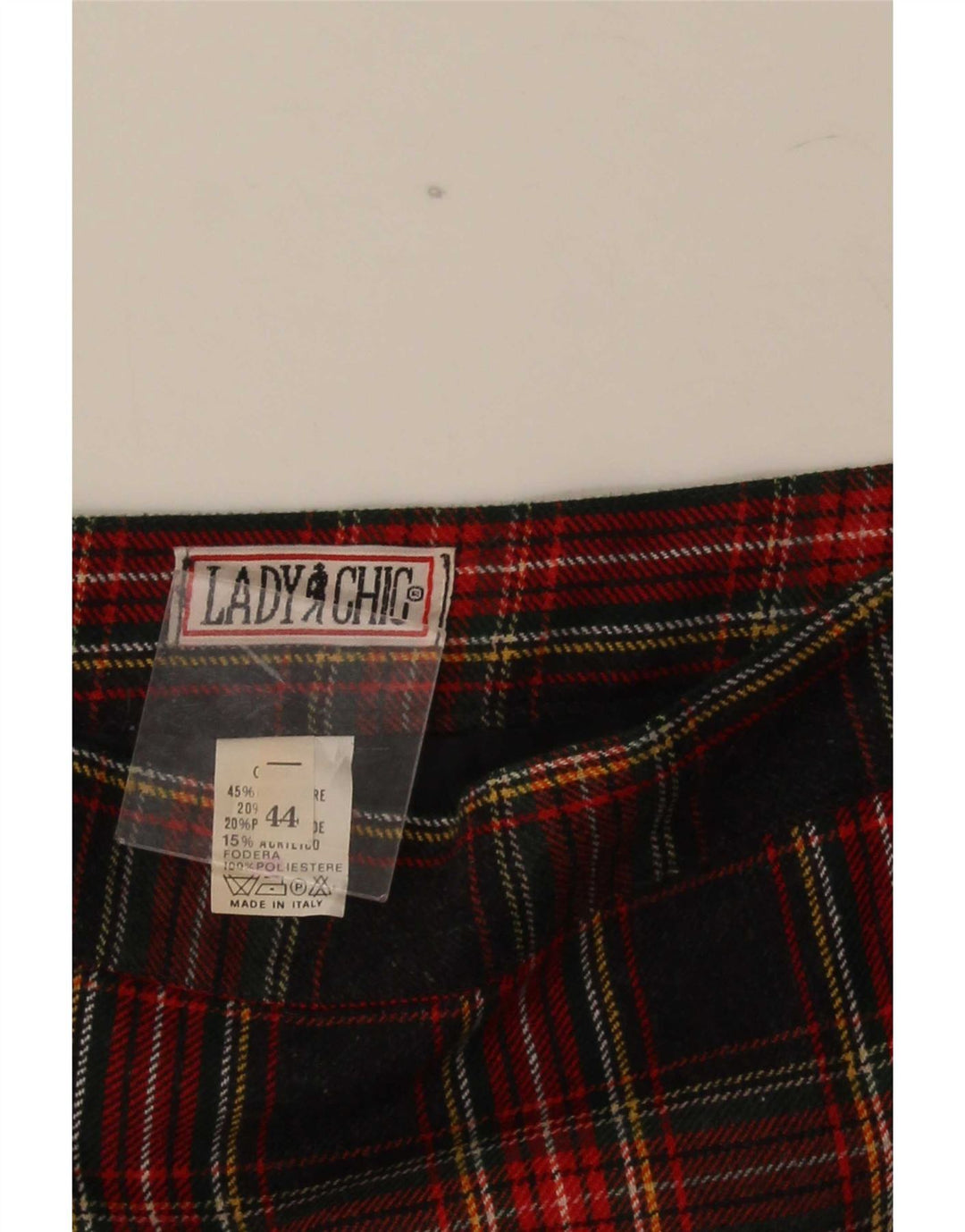 Damska spódnica ołówkowa w stylu vintage IT 44 Medium W28 Czarny poliester w kratę