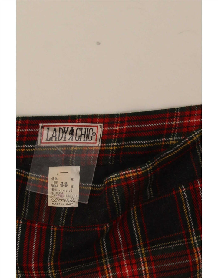 Damska spódnica ołówkowa w stylu vintage IT 44 Medium W28 Czarny poliester w kratę