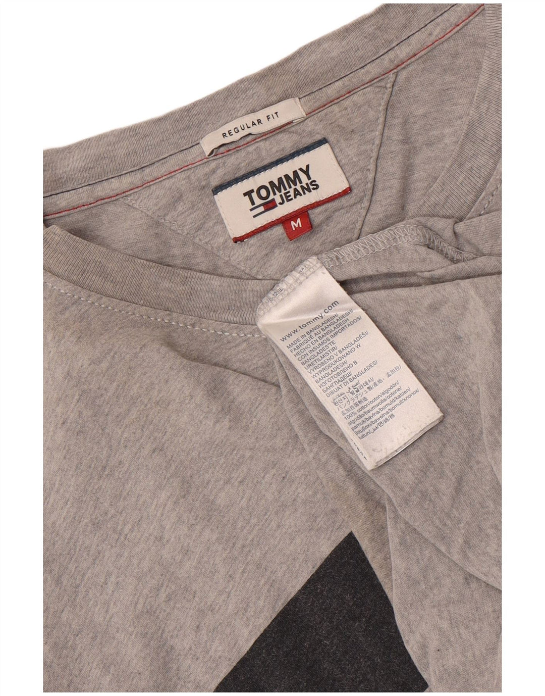 Męska koszulka z grafiką o regularnym kroju Tommy Hilfiger, średnia szara bawełna
