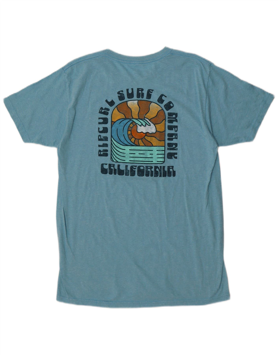 Męska koszulka z grafiką Rip Curl o standardowym kroju, bawełniana w kolorze średnioniebieskim z plamkami