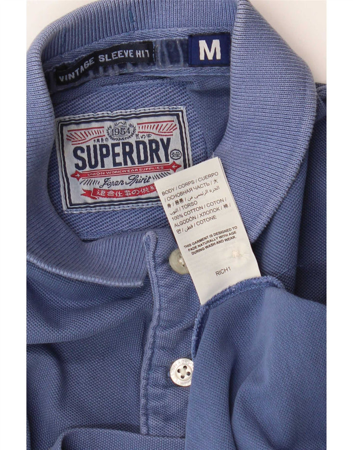 Męska koszulka polo Superdry z grafiką, średnia niebieska, bawełniana
