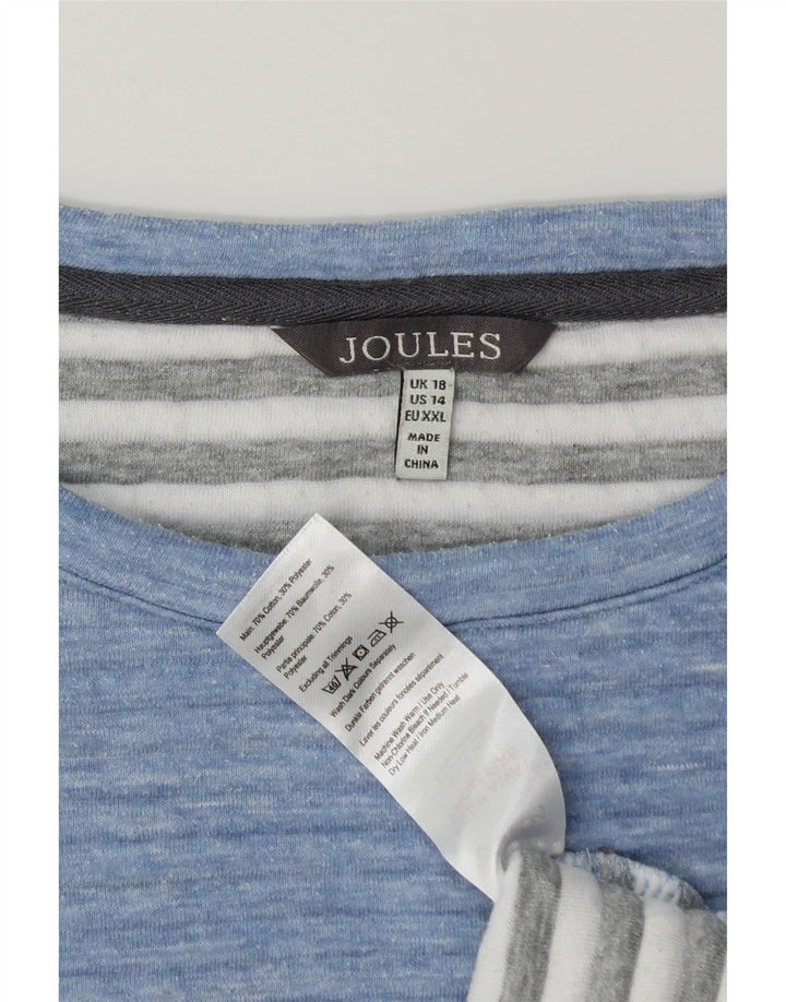 Damski sweter oversize JOULES UK 18 XL, niebieski, bawełniany w prążki
