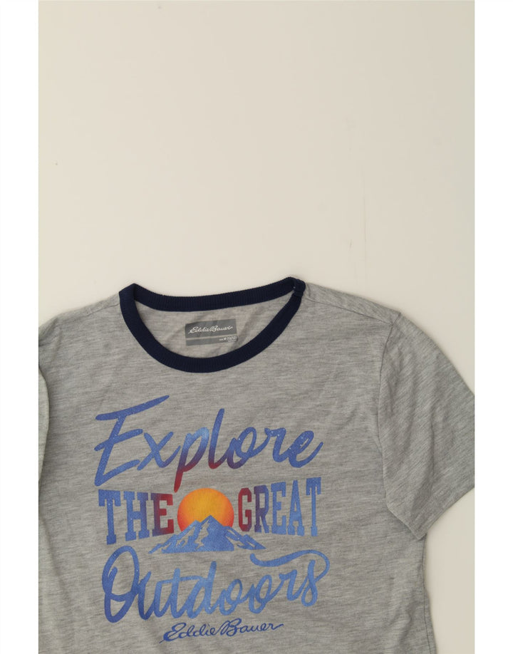EDDIE BAUER Boys Graphic T-Shirt Top 10-11 Years Medium  Grey Polyester Vintage Eddie Bauer and Second-Hand Eddie Bauer from Messina Hembry 