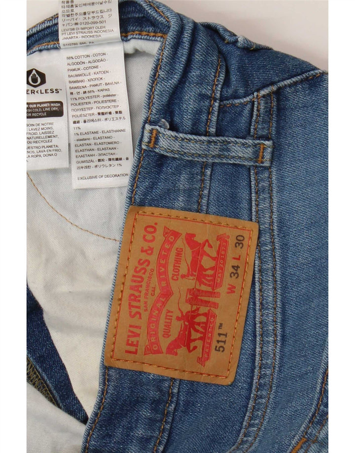 Męskie jeansy Levi's 511 Slim W34 L30 Niebieska bawełna