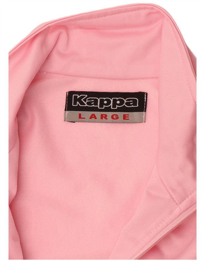KAPPA Womens Tracksuit Top Jacket UK 14 Large Pink Polyester