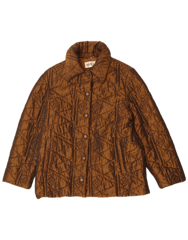 MARIELLA BURANI Damska pikowana kurtka Notizie UK 14, duża brązowa