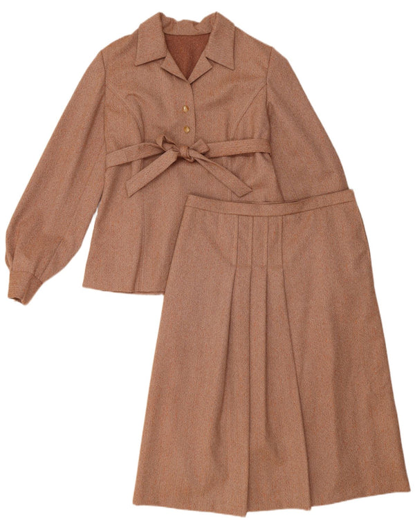 Vintage damski zestaw 2-częściowych spódnic UK 12 Medium W30 Brown