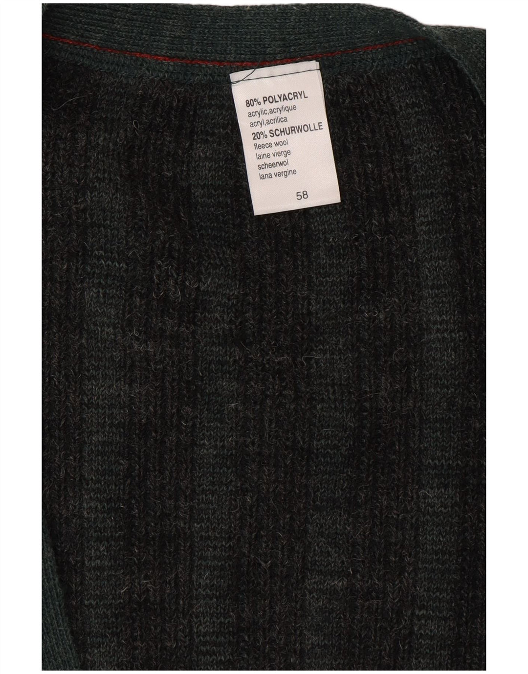 Męski sweter rozpinany VINTAGE IT 58 3XL Zielony poliakryl w paski