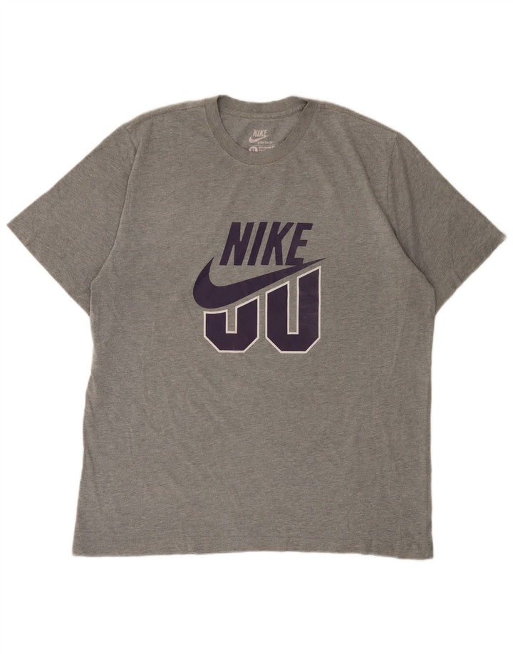 Męska koszulka z grafiką Nike, XL, szara, nakrapiana bawełna