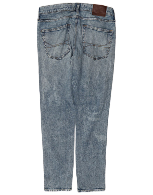Damskie jeansy Hollister Super Skinny w trudnej sytuacji W32 L30, niebieska bawełna