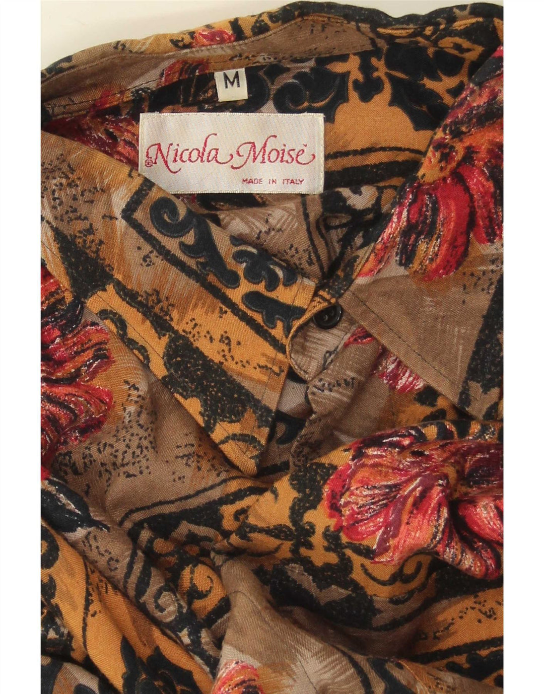 Koszula męska w stylu vintage, średnia wielobarwna patchworkowa