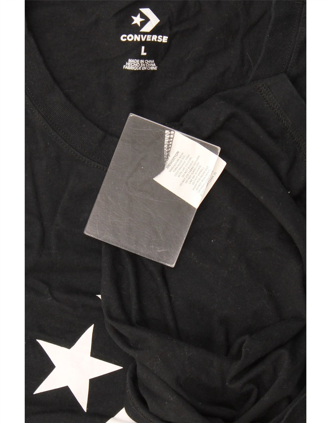 Converse Męska kamizelka z grafiką, duża, czarna, bawełniana