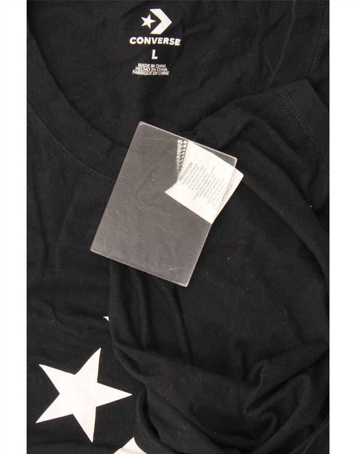 Converse Męska kamizelka z grafiką, duża, czarna, bawełniana