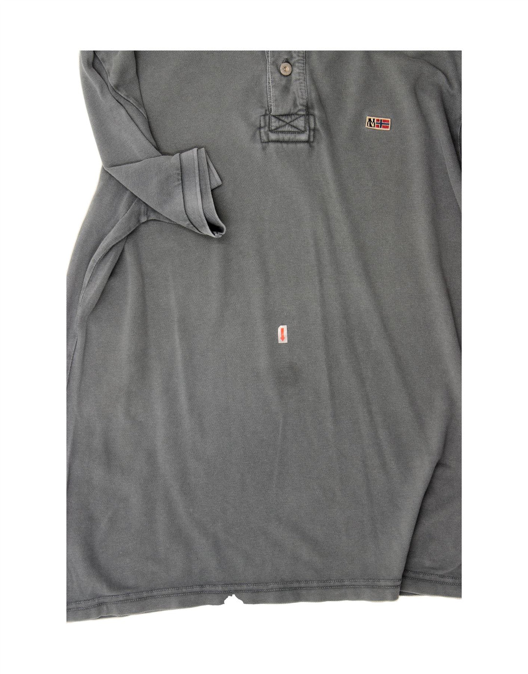 NAPAPIJRI Mens Polo Shirt XL Grey Cotton Vintage Napapijri and Second-Hand Napapijri from Messina Hembry 