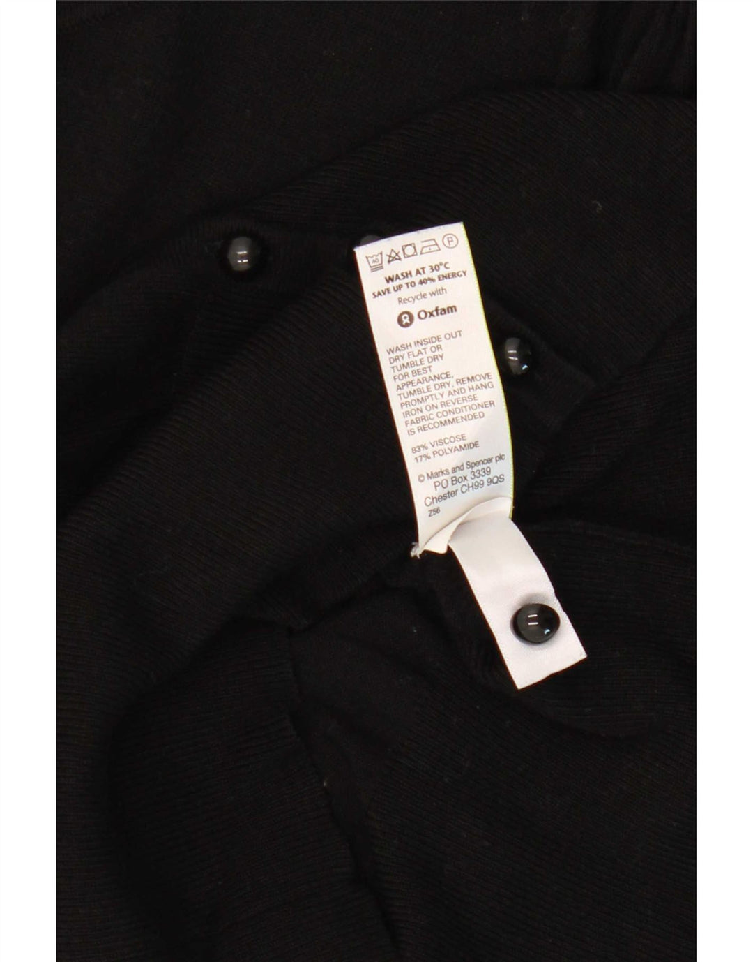 Marks & Spencer Damski sweter kardigan UK 16, duża, czarna wiskoza