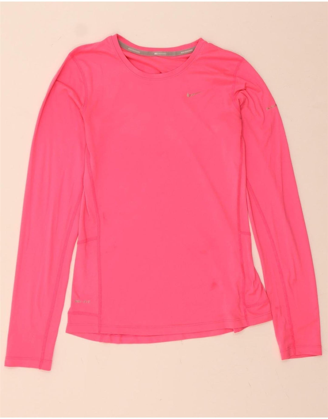 NIKE Womens Top Long Sleeve UK 12 Medium Pink Polyester Vintage Nike and Second-Hand Nike from Messina Hembry 