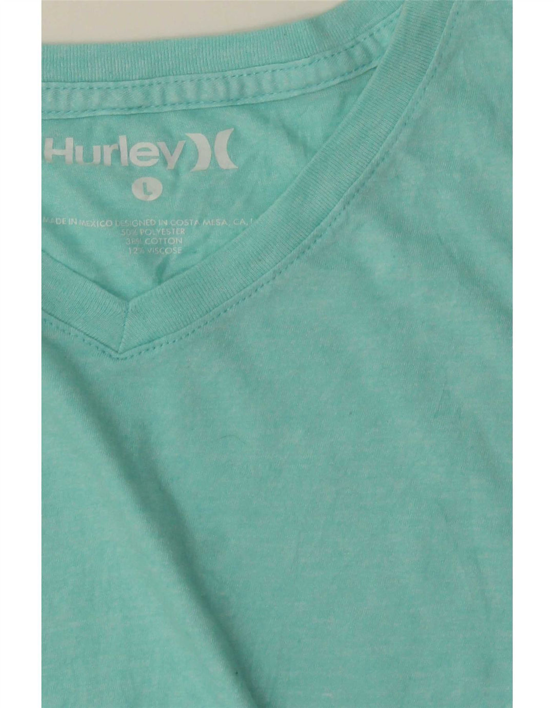 T-shirt męski Hurley Top, duży, turkusowy, poliester