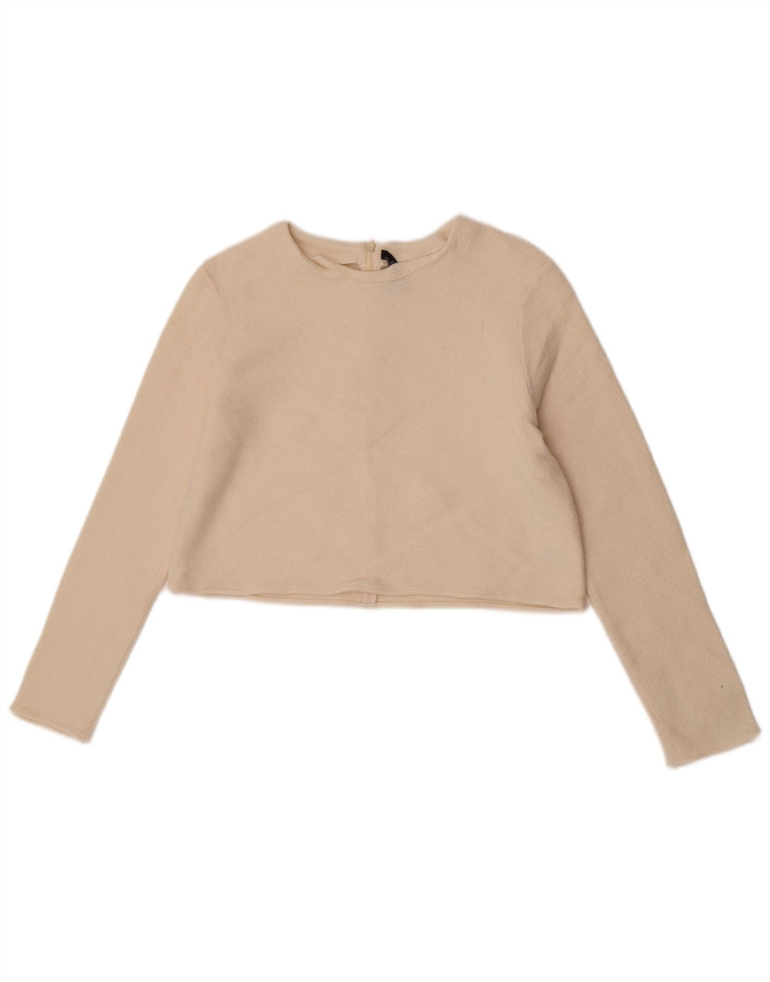 Sweter damski Zara z okrągłym dekoltem, UK 12, średni, biała wełna