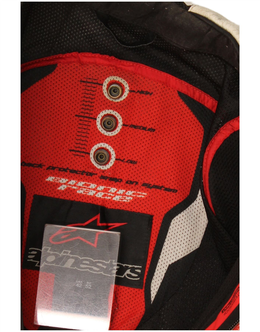 Męska kurtka wyścigowa Alpinestars Graphic Racer rozmiar 52, duża, biała, z blokami kolorów
