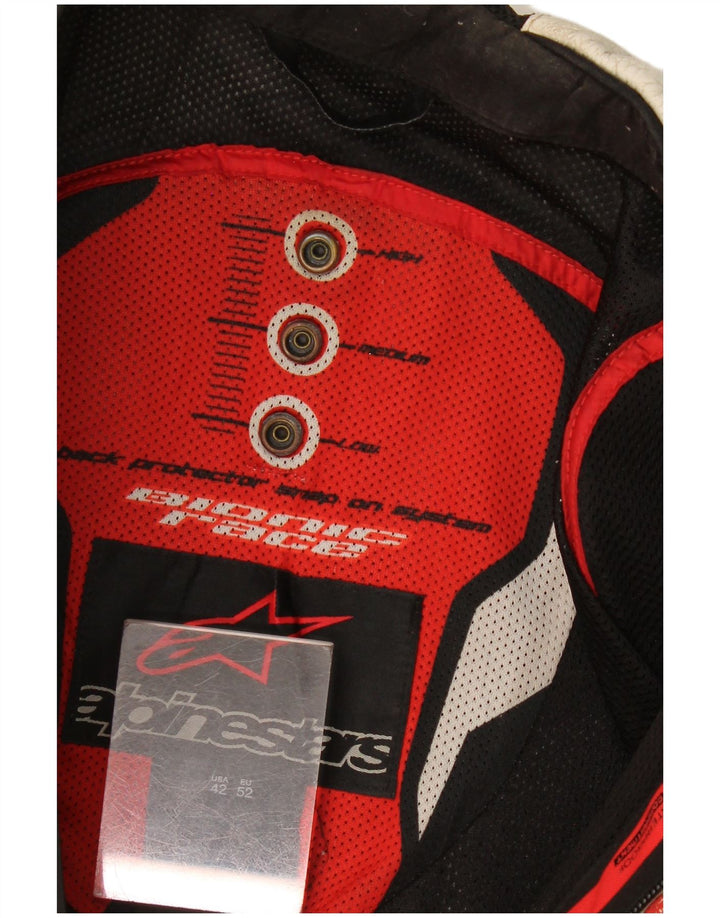 Męska kurtka wyścigowa Alpinestars Graphic Racer rozmiar 52, duża, biała, z blokami kolorów