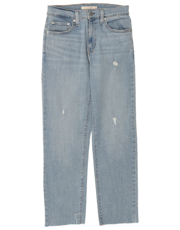 Damskie jeansy Levi's 724 z wysokim stanem, w trudnej sytuacji, W28 L25, niebieska bawełna