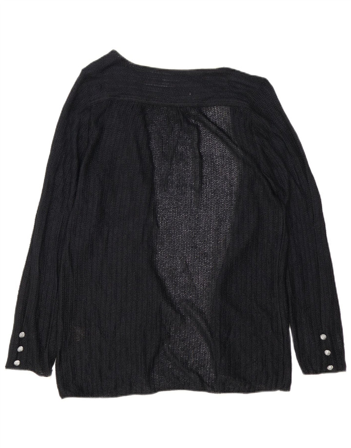 Vintage damski sweter rozpinany EU 40, średnia czarna wiskoza