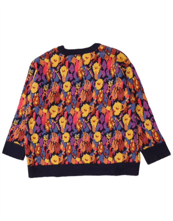 Sweter damski Zara z dekoltem w łódkę UK 14, średni, wielokolorowy w kwiaty