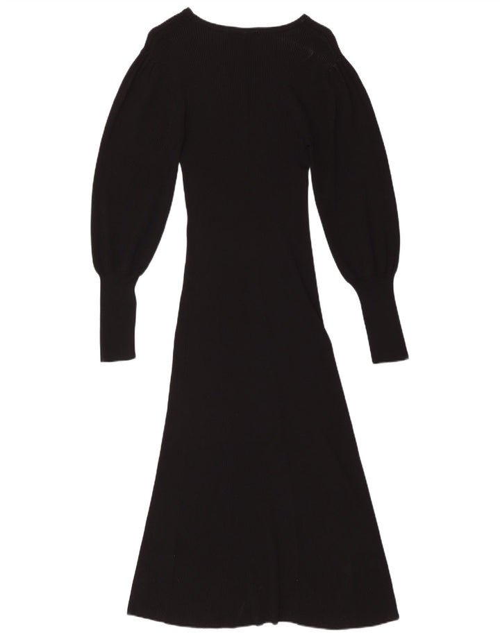 Damska sukienka maxi z długim rękawem ZARA UK 12 Średnia czarna wiskoza