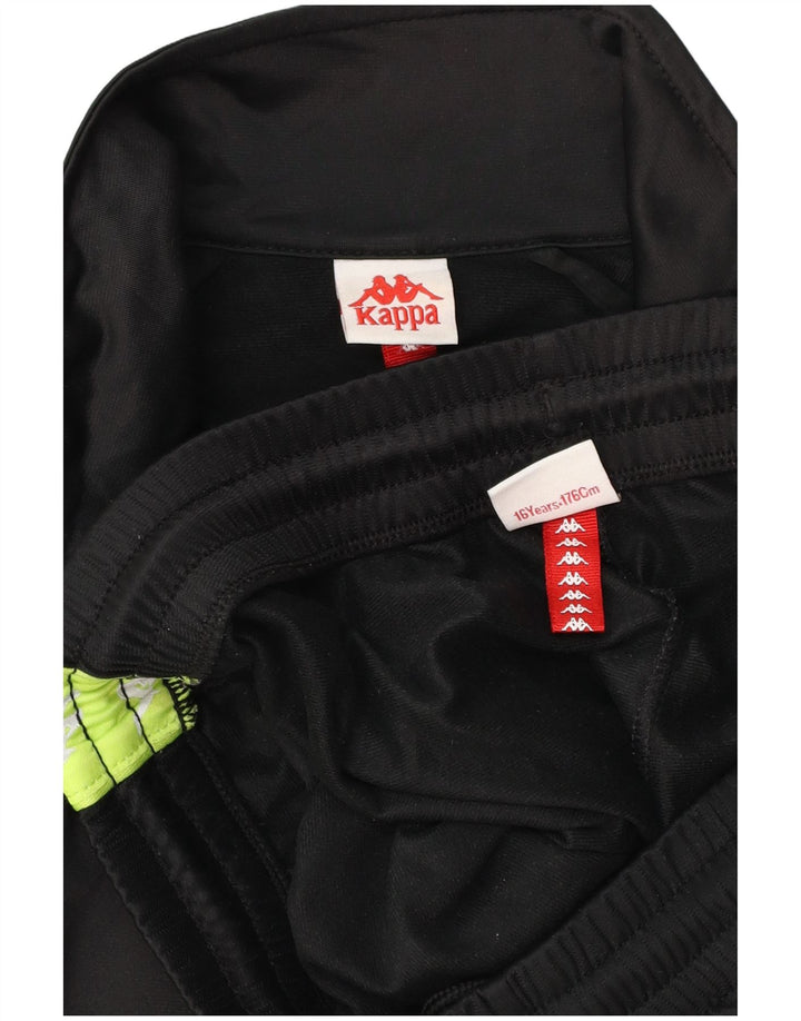 Pełny dres chłopięcy KAPPA z grafiką, 15-16 lat, czarny poliester z blokami kolorów