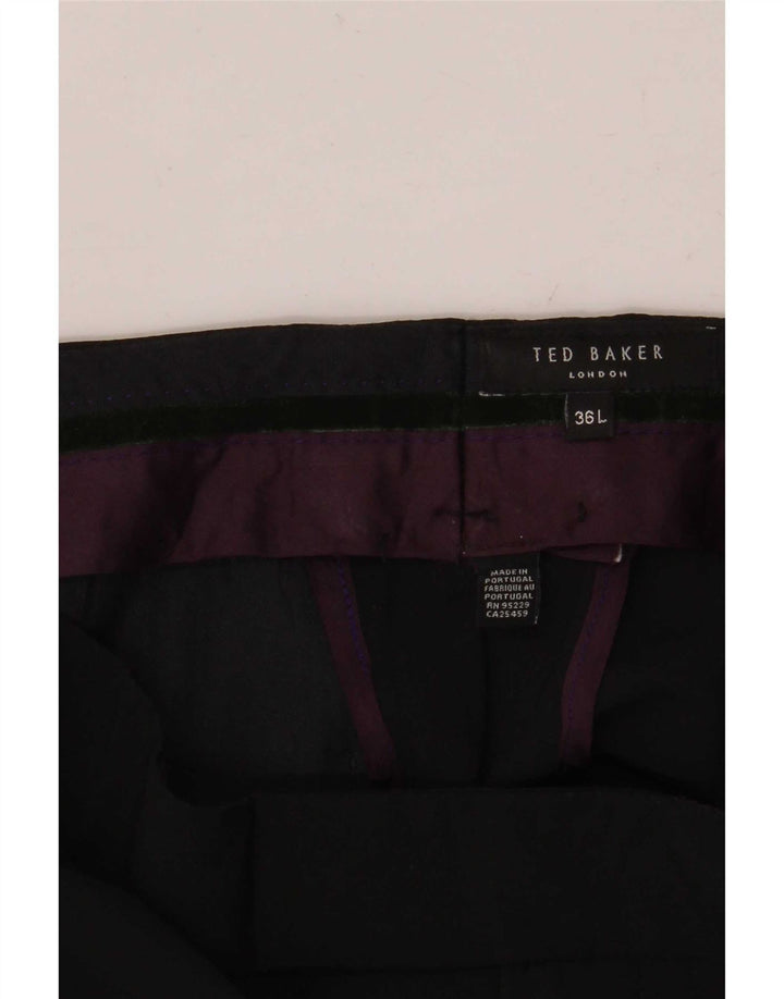 Męskie proste spodnie garniturowe Ted Baker W36 L36 Czarne