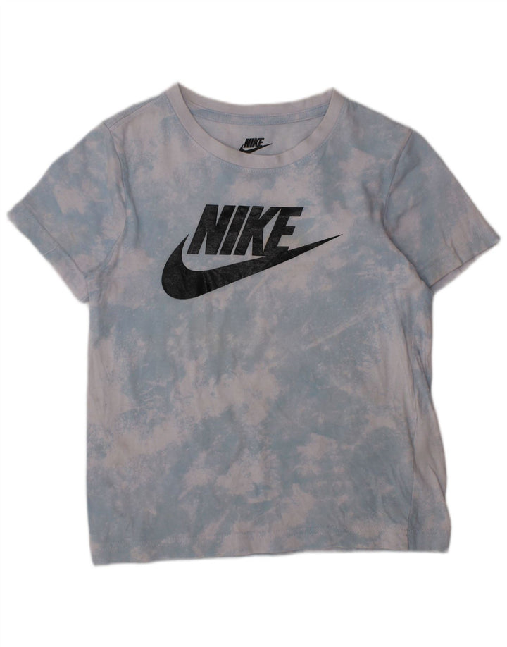 Chłopięcy T-shirt z grafiką NIKE, rozmiar 6-7 lat, duży, niebieski Tie Dye