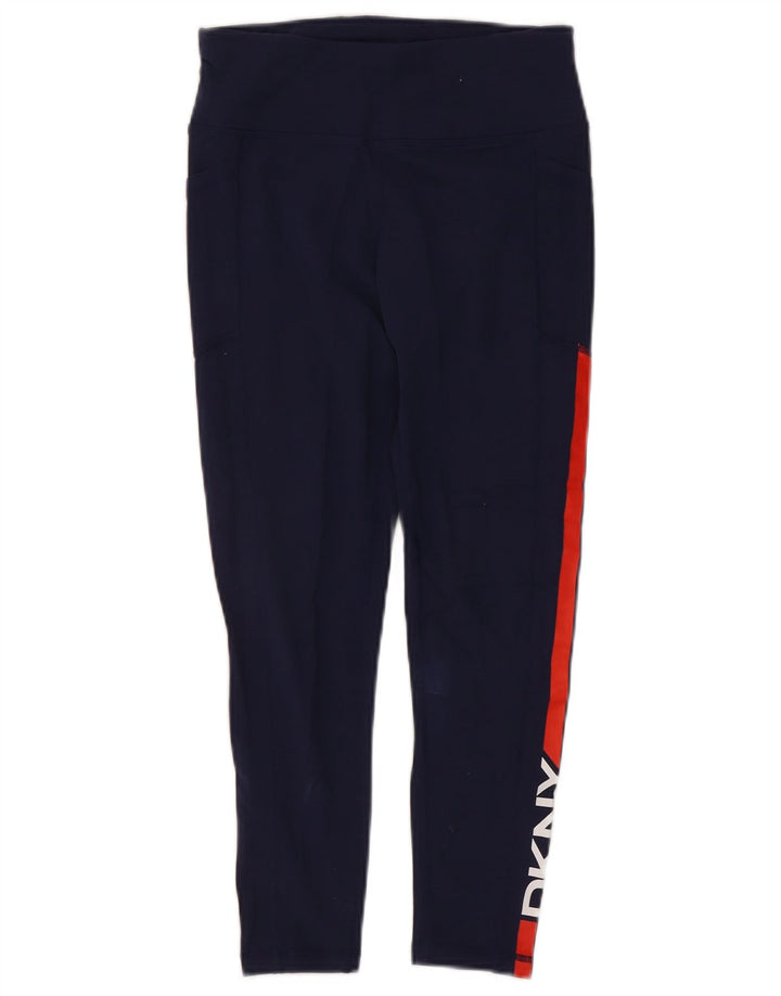 Damskie legginsy Dkny Graphic UK 8, małe, granatowe, z blokami kolorów