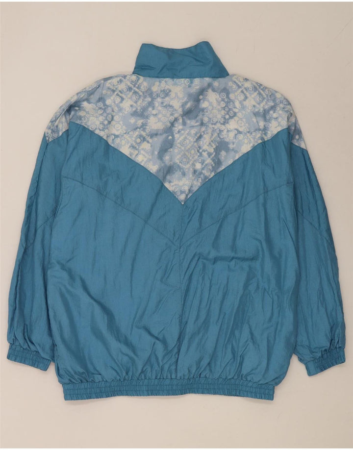 Vintage męski dres, duży, niebieski, geometryczny nylon