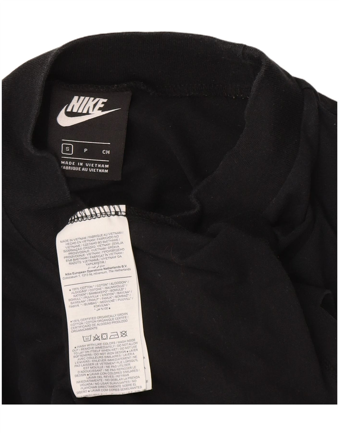 Damski top Nike z długim rękawem, UK 10, mały, czarny, bawełniany