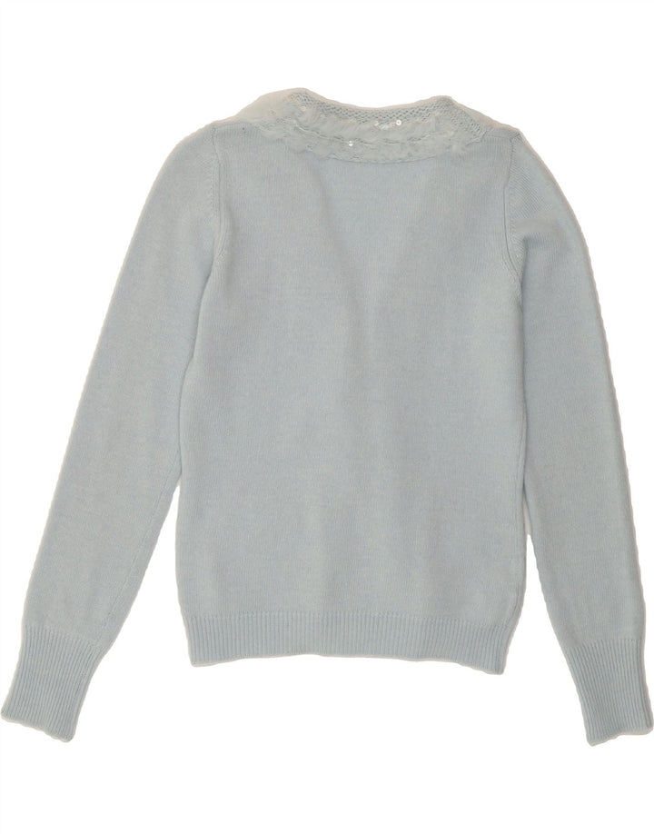 MAURICE ABOT Womens Cardigan Sweater UK 10 Small Blue Wool Vintage Maurice Abot and Second-Hand Maurice Abot from Messina Hembry 