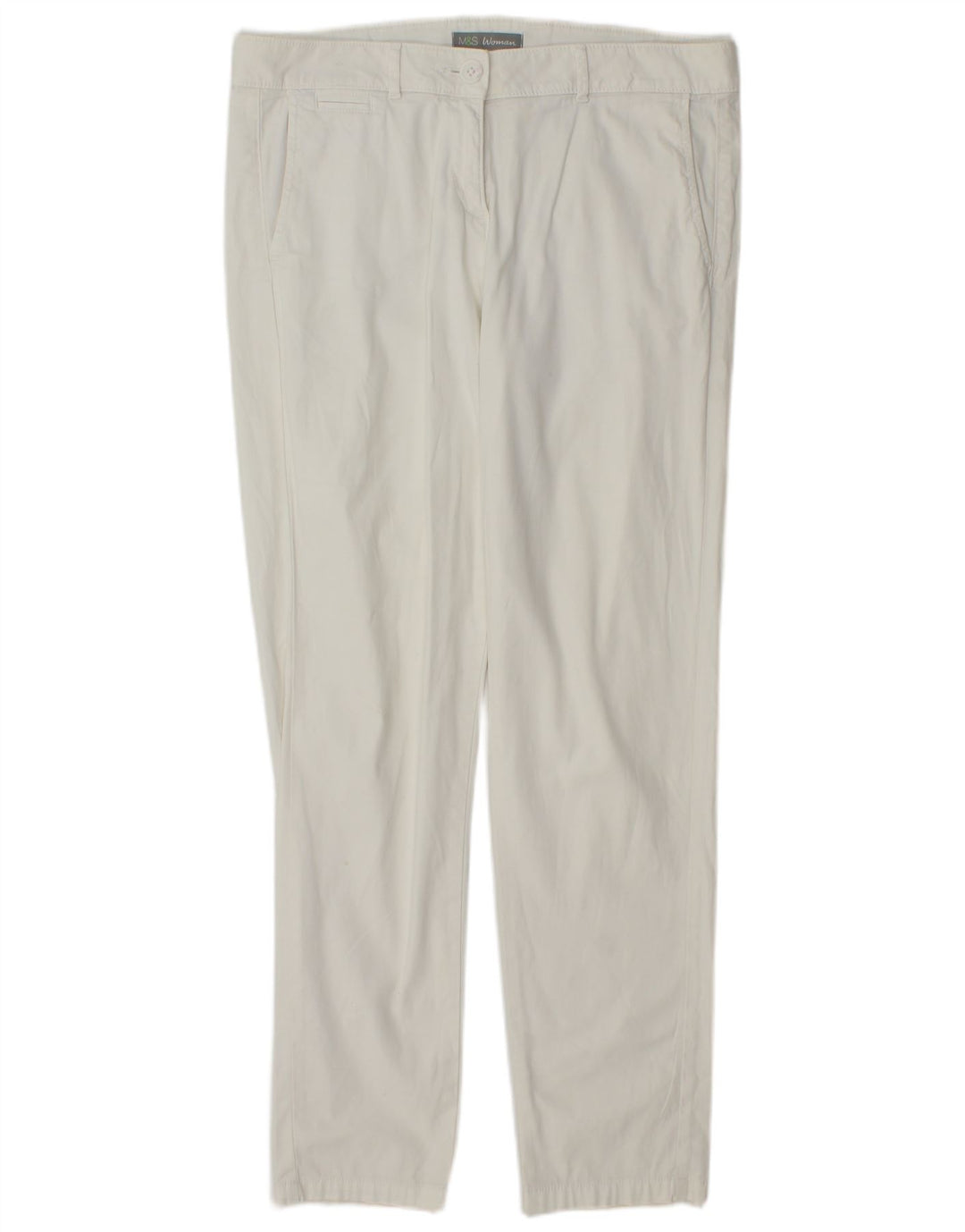 Marks & Spencer Damskie spodnie Chino UK 12 Medium W32 L30 Białe
