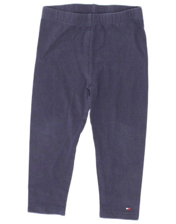 Legginsy dla dziewczynki Tommy Hilfiger 18-24 miesiące, granatowe, bawełniane