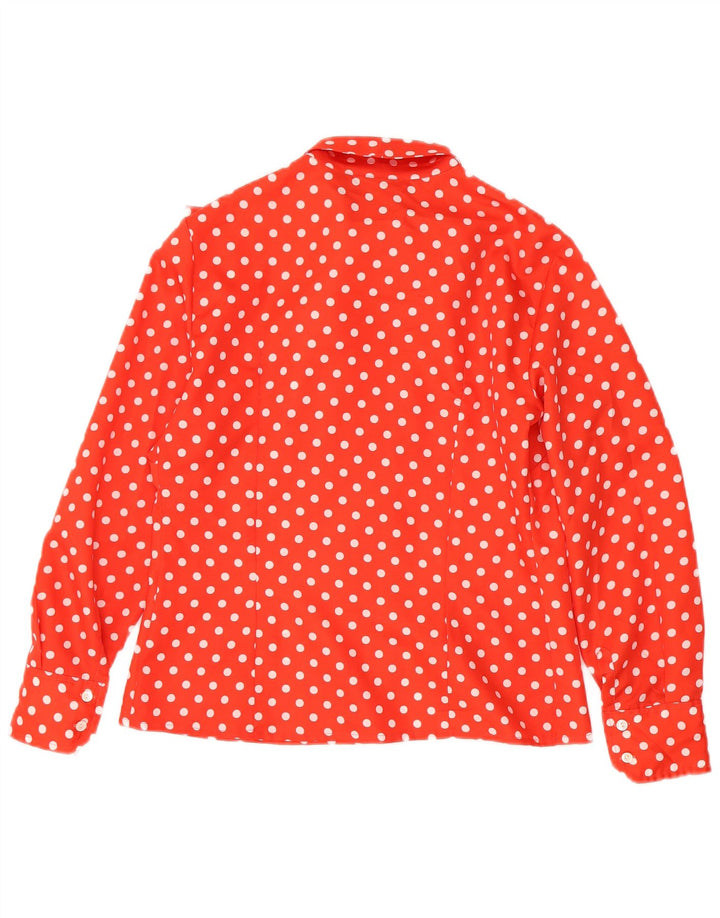 Damska bluzka koszulowa w stylu vintage z wiązaniem z przodu IT 48 XL w czerwone kropki