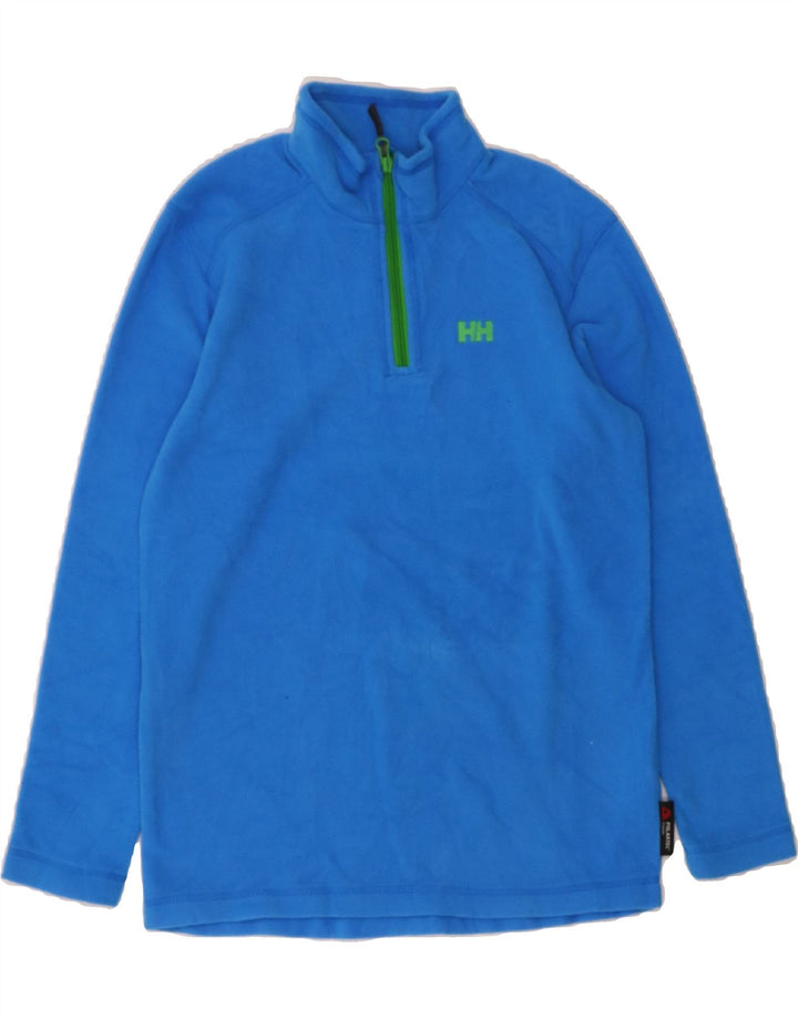 HELLY HANSEN Boys Zip Neck Fleece Jumper 11-12 Years Blue Polyester Vintage Helly Hansen and Second-Hand Helly Hansen from Messina Hembry 
