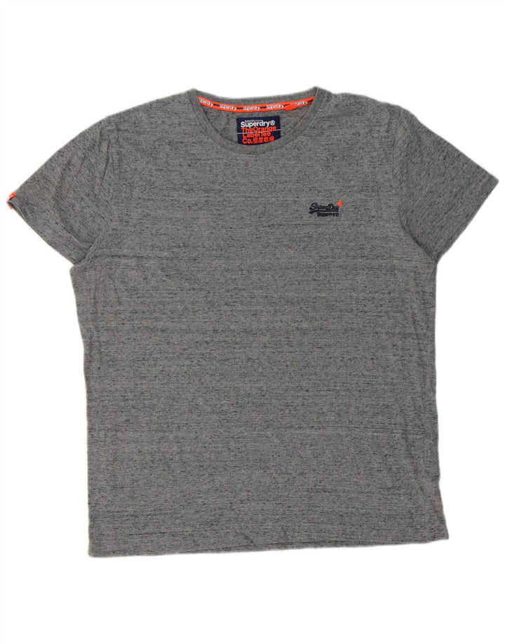 SUPERDRY Męski T-shirt Top 2XL Szara bawełna w plamki