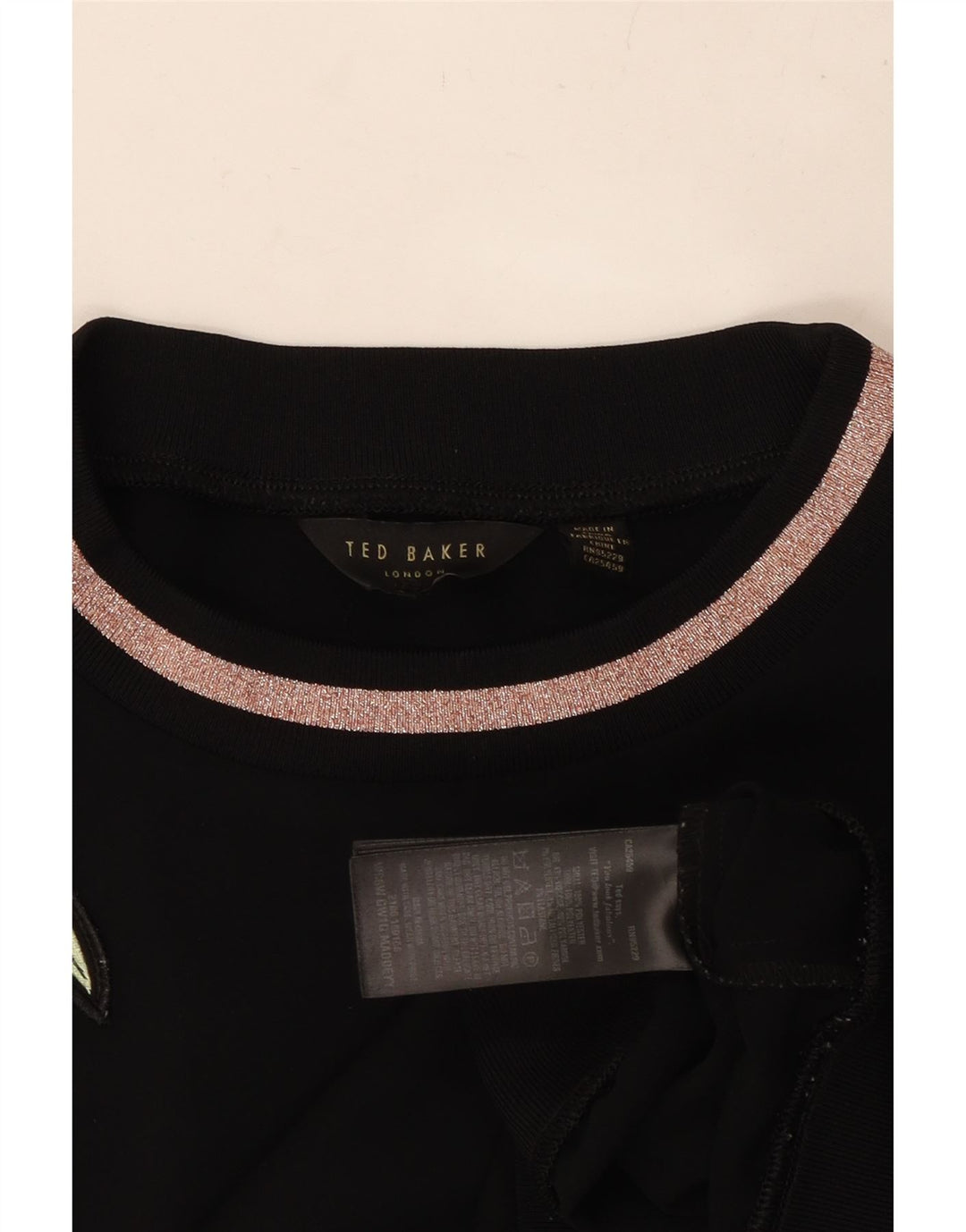 Damska bluza dresowa TED BAKER UK 14, średni czarny, kwiatowy poliester